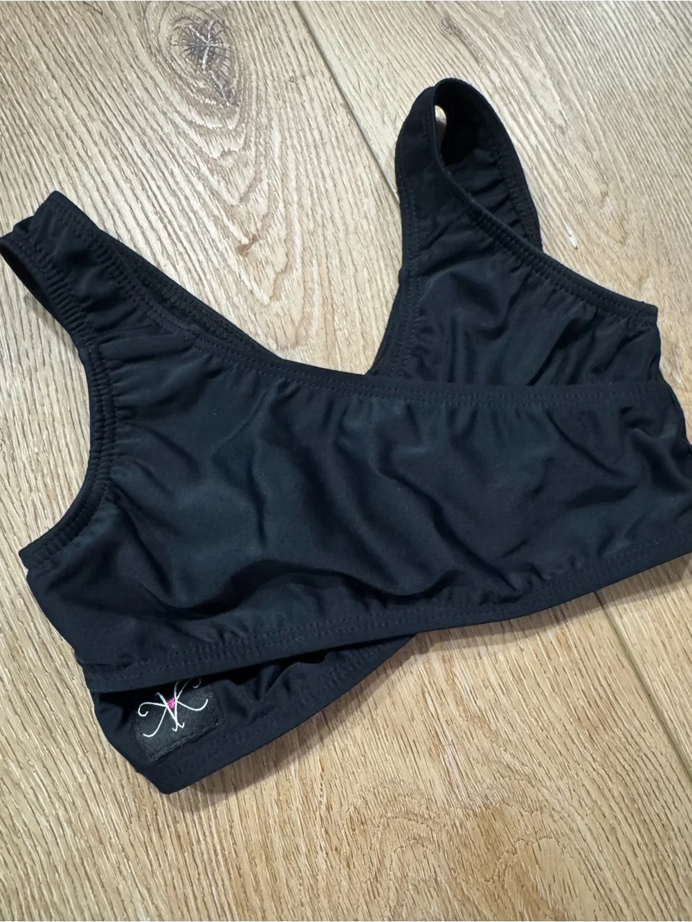 Kandi Kouture Cross My Heart Bra Top Black Child Medium CM Dancewear